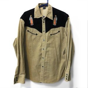 Men’s Western Long Sleeve Shirt with Virgin Mary